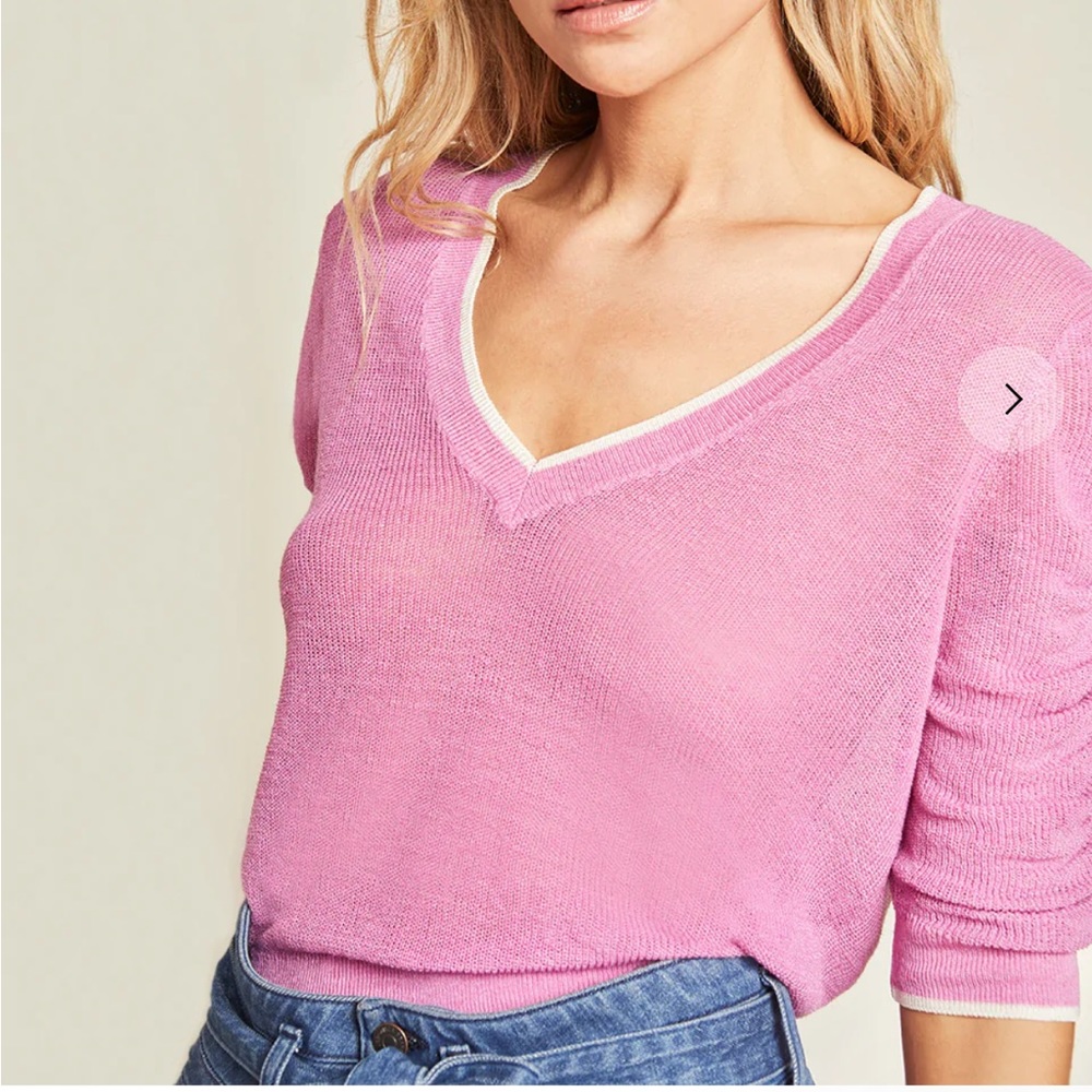 Veronica Beard Seville Linen Pullover Sweater